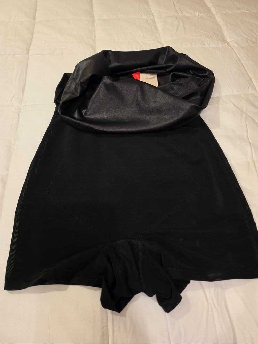 Faux Leather Mini Skirt with Built in Shapewear size L NWT by Popilush - Picture 9 of 11